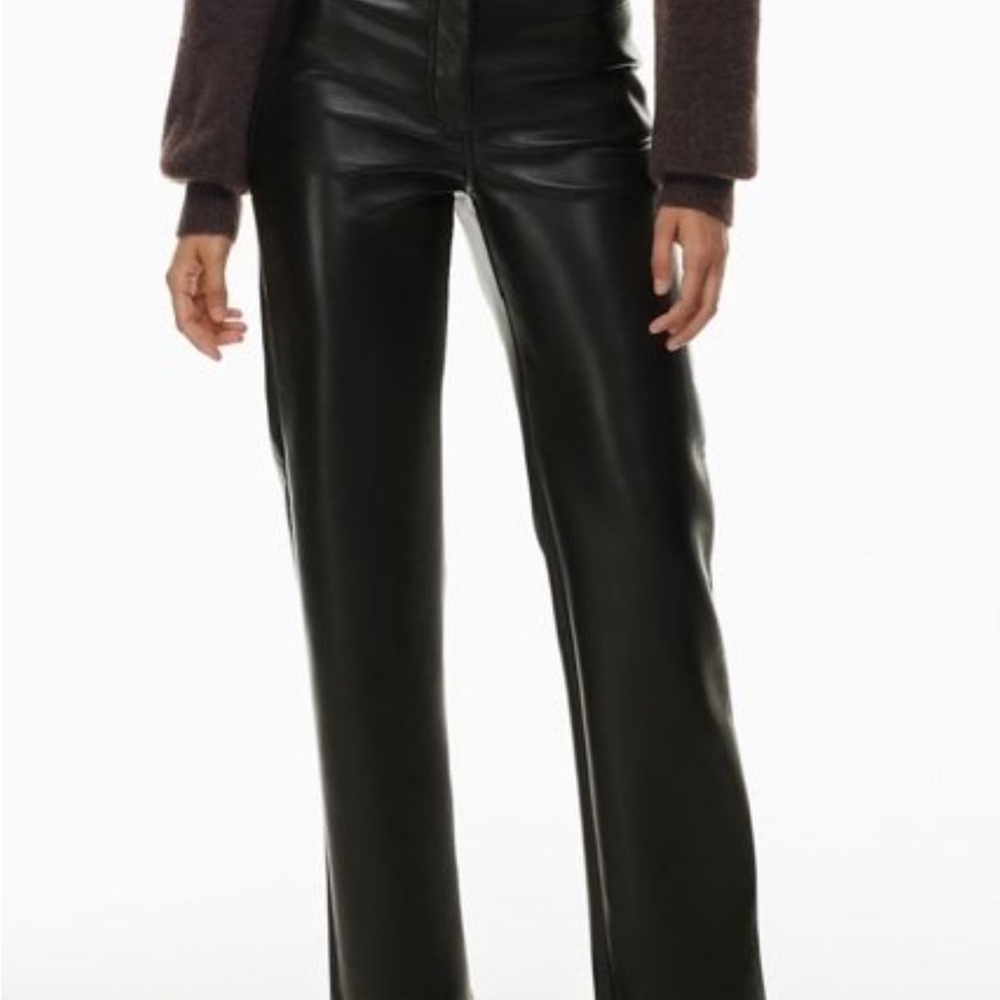 Aritzia Melina Black Leather Pants
